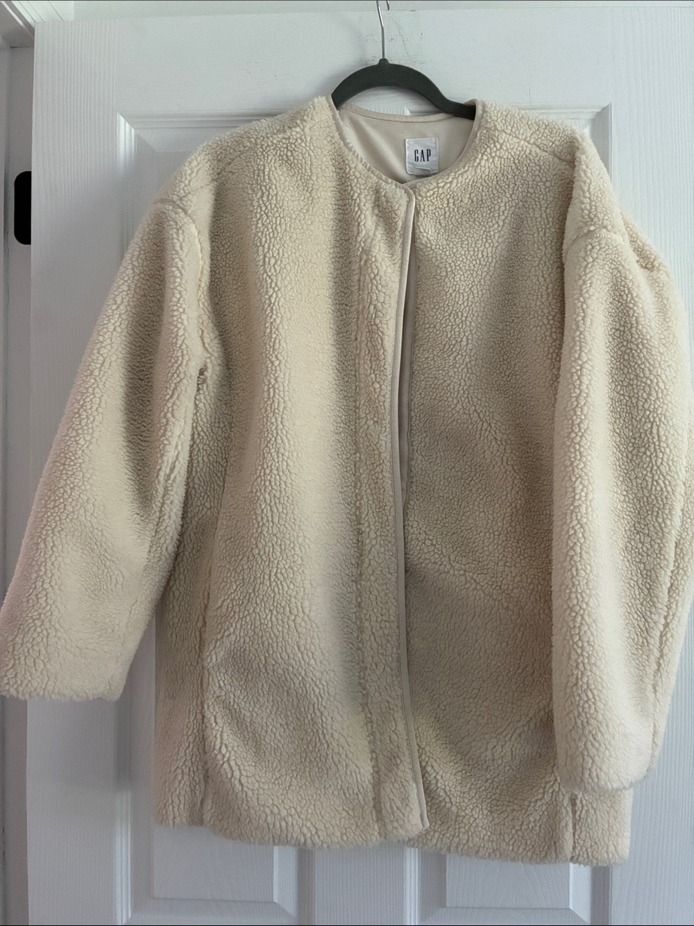 GAP Oversized Sherpa Cocoon Jacket Cream Beige XS/S